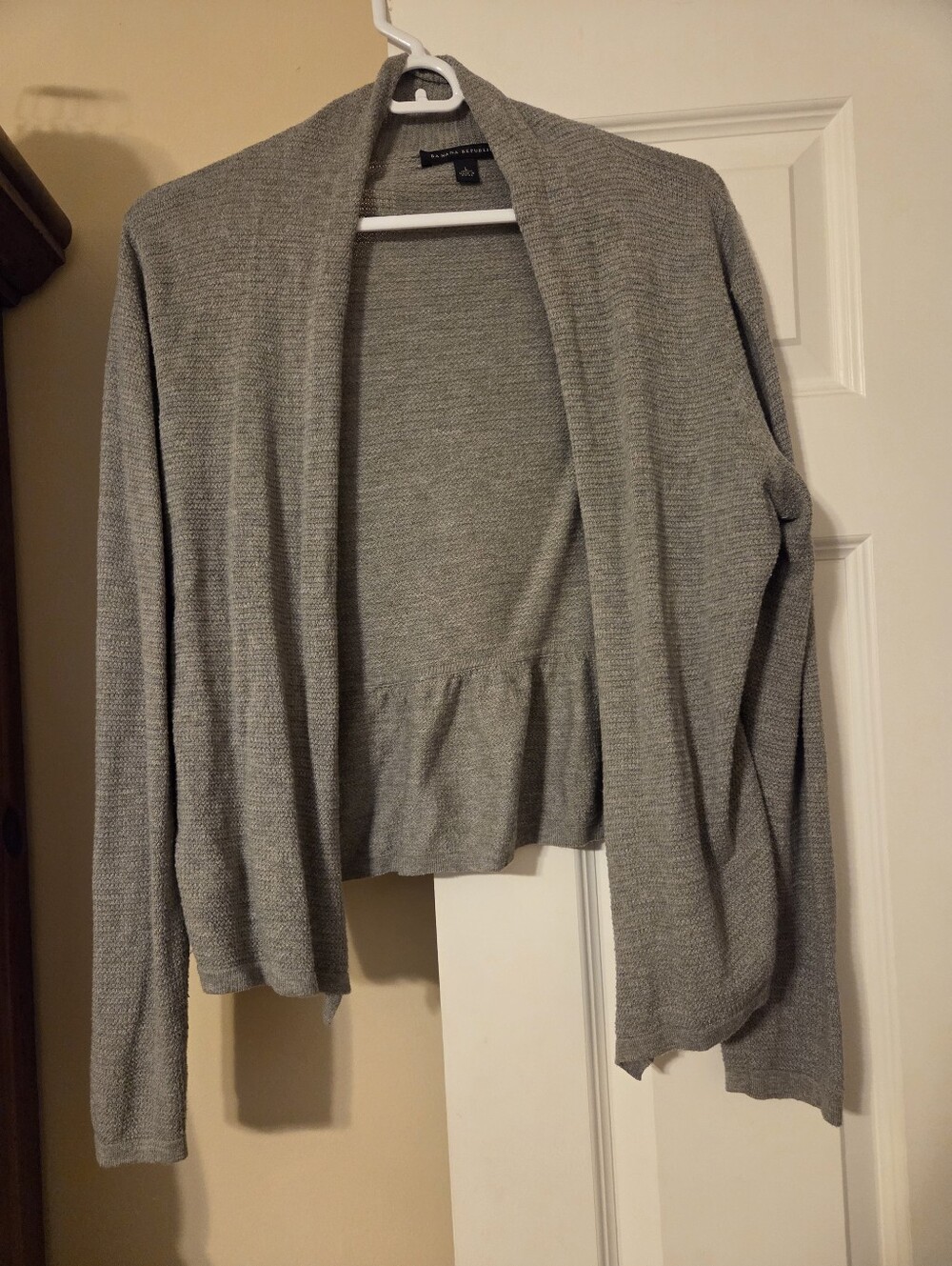 Banana Republic Gray Open-Front Women's Cardigan Sweater Large Excellent